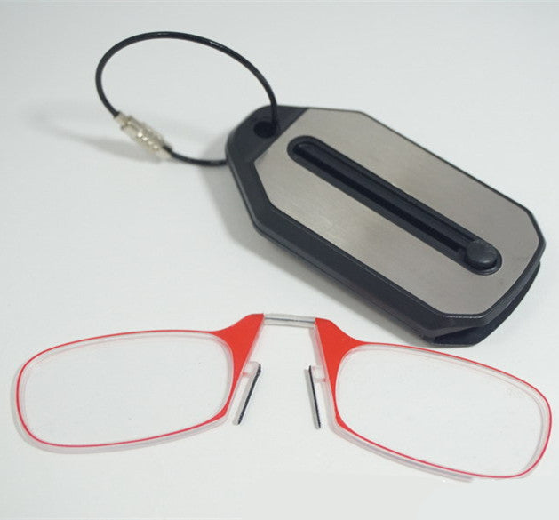 Mini Nose Clip On Portable Reading Glasses Men For Women Rimless Portable Magnifying Presbyopic Glasses Eyewear Ladies