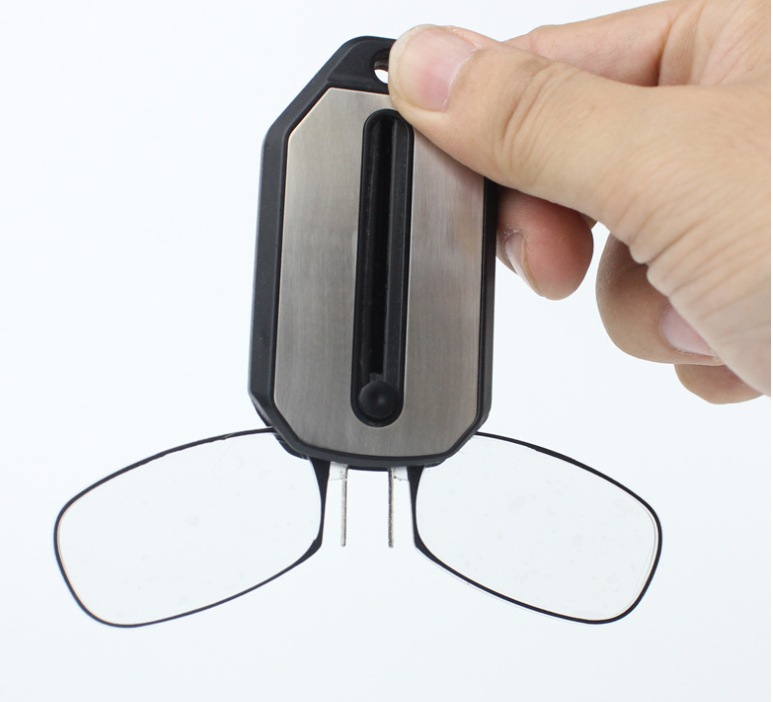 Mini Nose Clip On Portable Reading Glasses Men For Women Rimless Portable Magnifying Presbyopic Glasses Eyewear Ladies