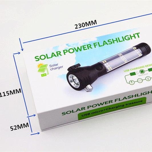 Rescue Solar Energy Safety Hammer Flashlight